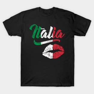 Italia Lips Kiss Flag Italy Italian Italiano T-Shirt